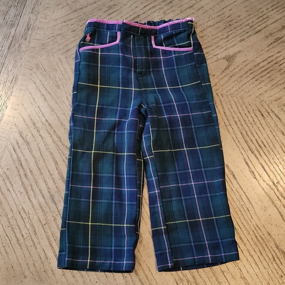 3T girls Ralph Lauren plaid pants 💚💗